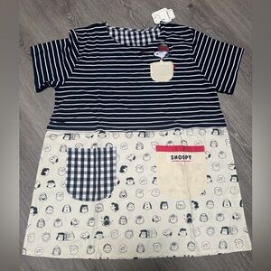 Snoopy Peanuts Striped and Patterned T-Shirt Dress